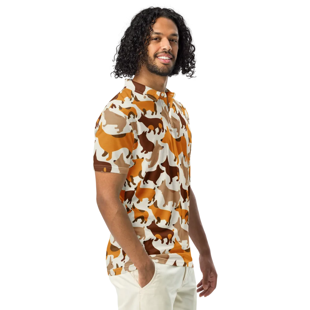 Russet Romp on Men's Slim Fit Polo Shirt — Right Front
