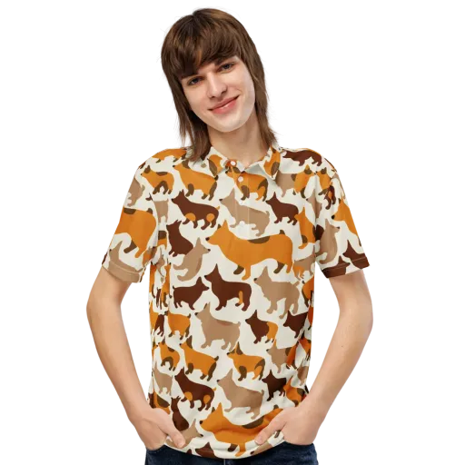 Russet Romp on a Men's Slim Fit Polo Shirt