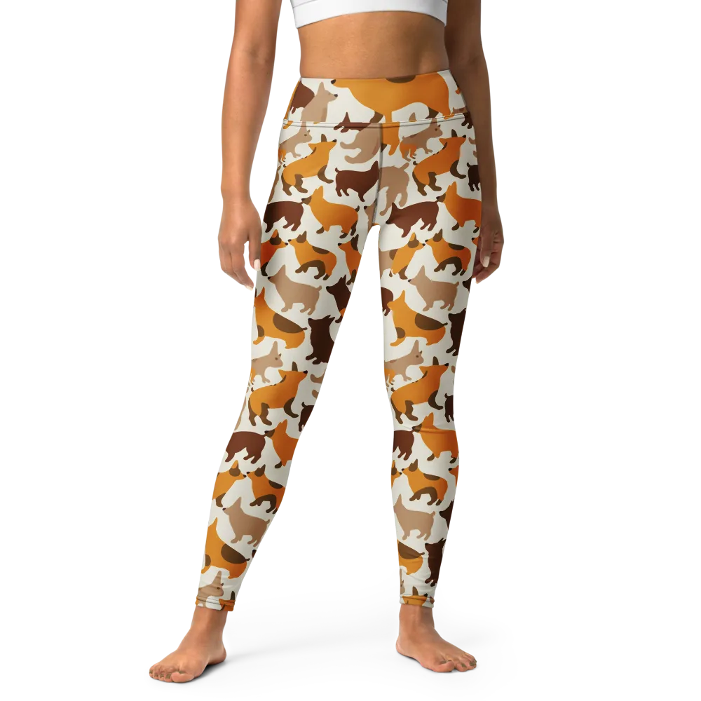 Russet Romp on Yoga Leggings — Front