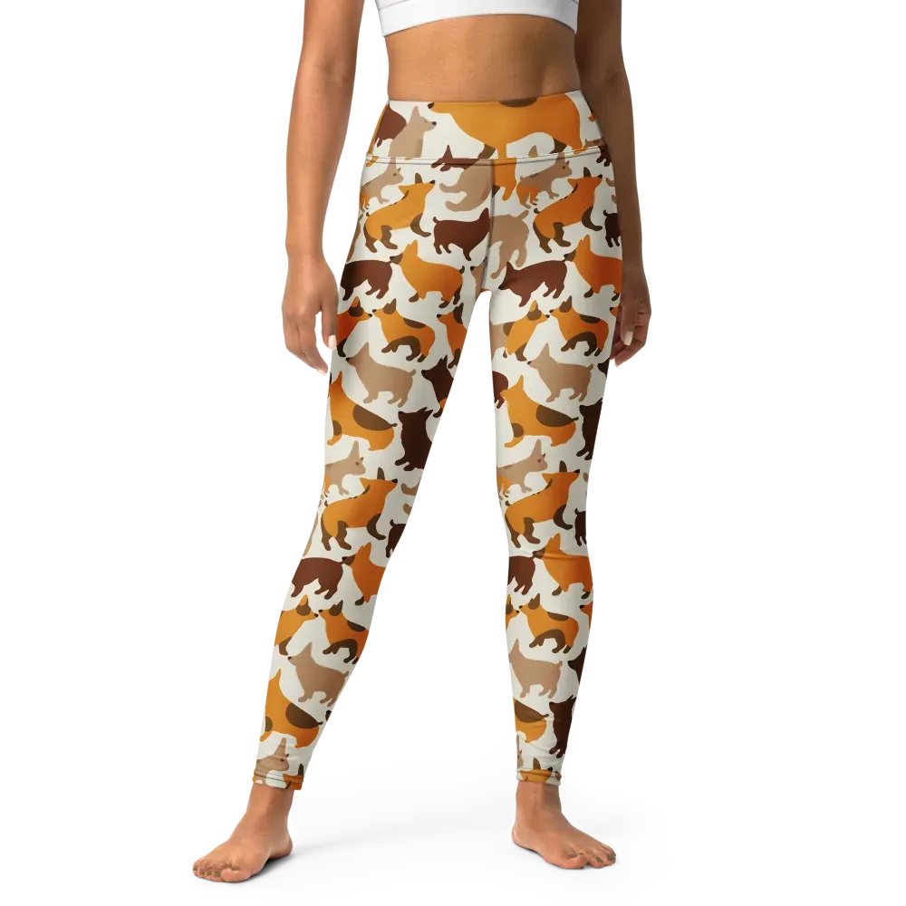 Russet Romp on Yoga Leggings — Front
