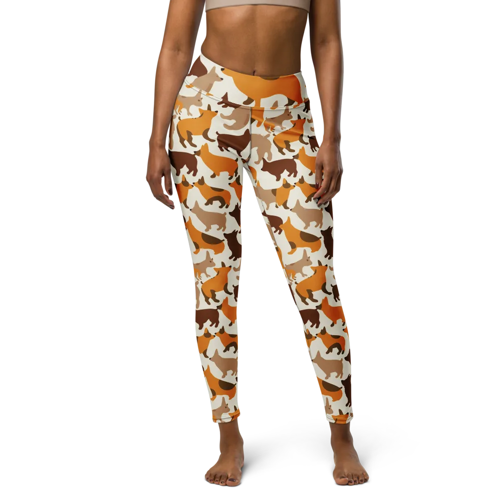 Russet Romp on Yoga Leggings — Front