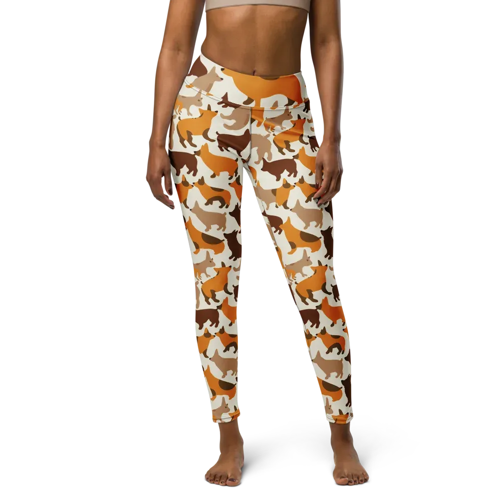Russet Romp on Yoga Leggings — Front