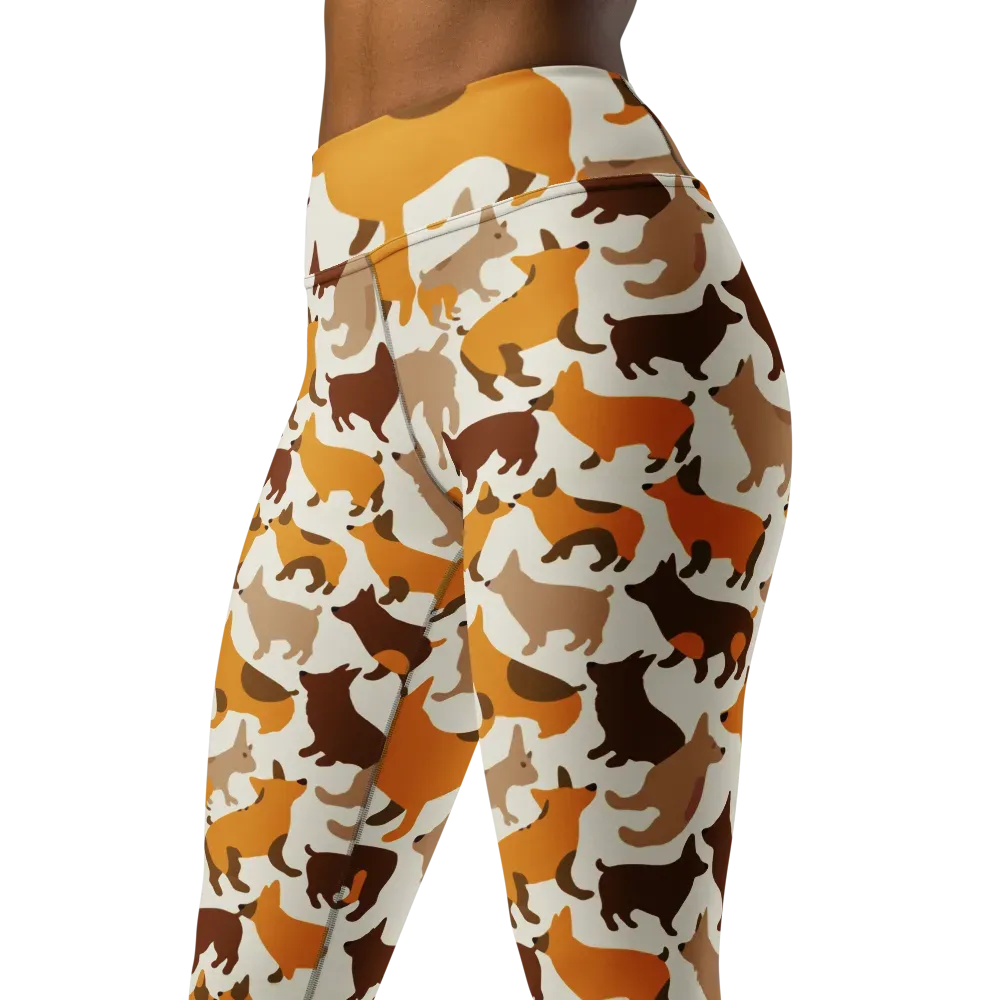Russet Romp on Yoga Leggings — Left Front