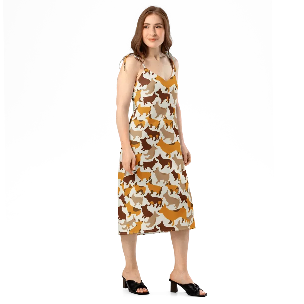 Russet Romp on Slip Dress — Right Front