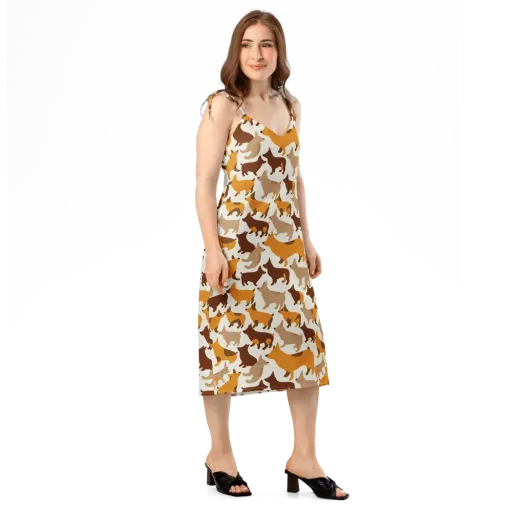 Russet Romp on a Slip Dress