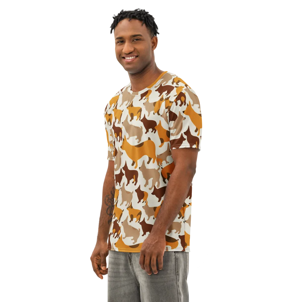 Russet Romp on Men's Cotton Crew Neck T-Shirt — Left Front
