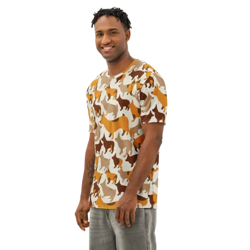 Russet Romp on a Men's Cotton Crew Neck T-Shirt