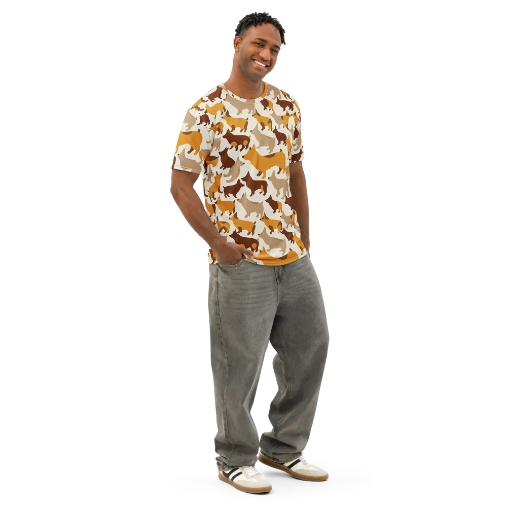 Russet Romp on Men's Cotton Crew Neck T-Shirt — Right Front