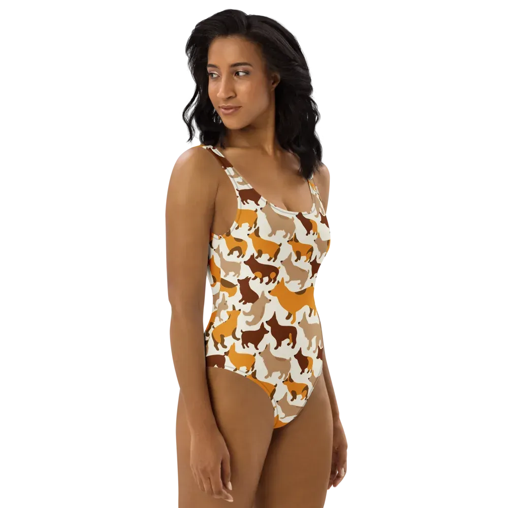 Russet Romp on One-Piece Swimsuit — Right