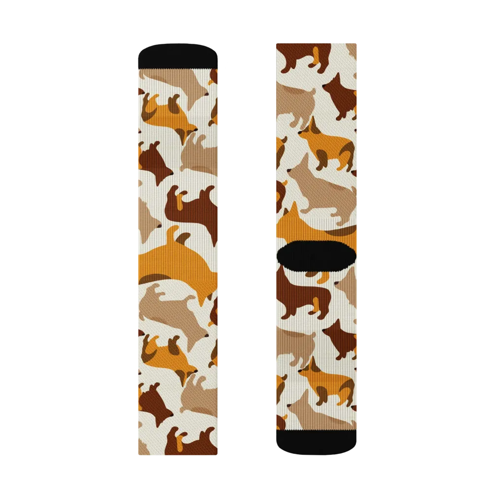 Russet Romp on Socks — Right Sock