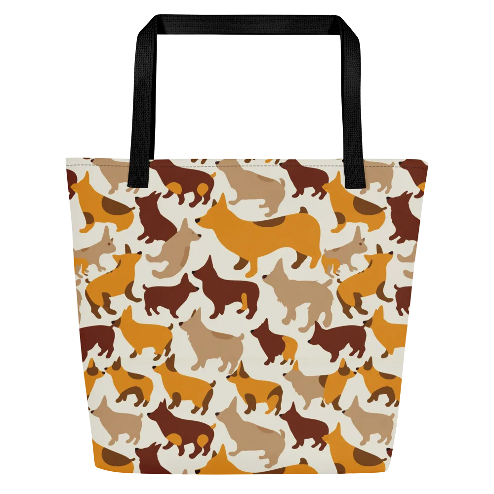Russet Romp on Large Tote Bag W/ Pocket — Front