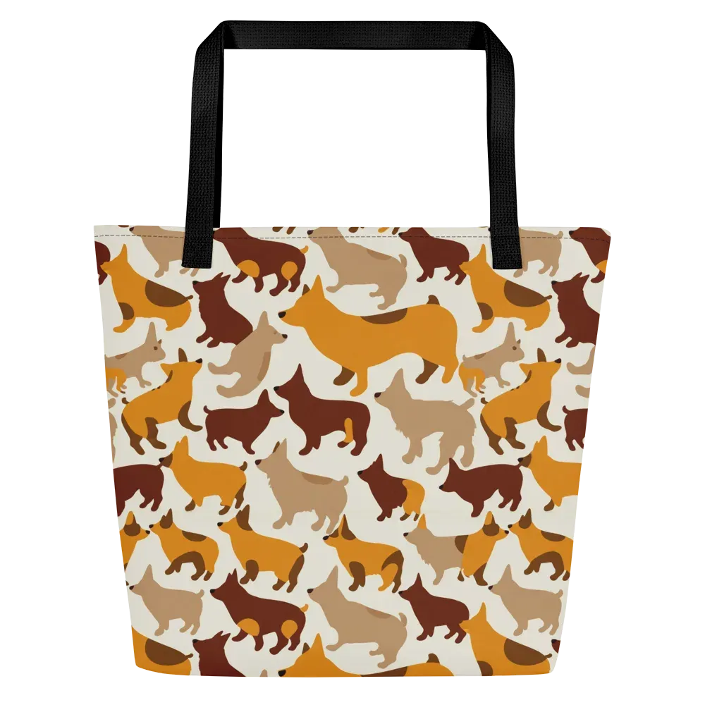 Russet Romp on Large Tote Bag W/ Pocket — Front