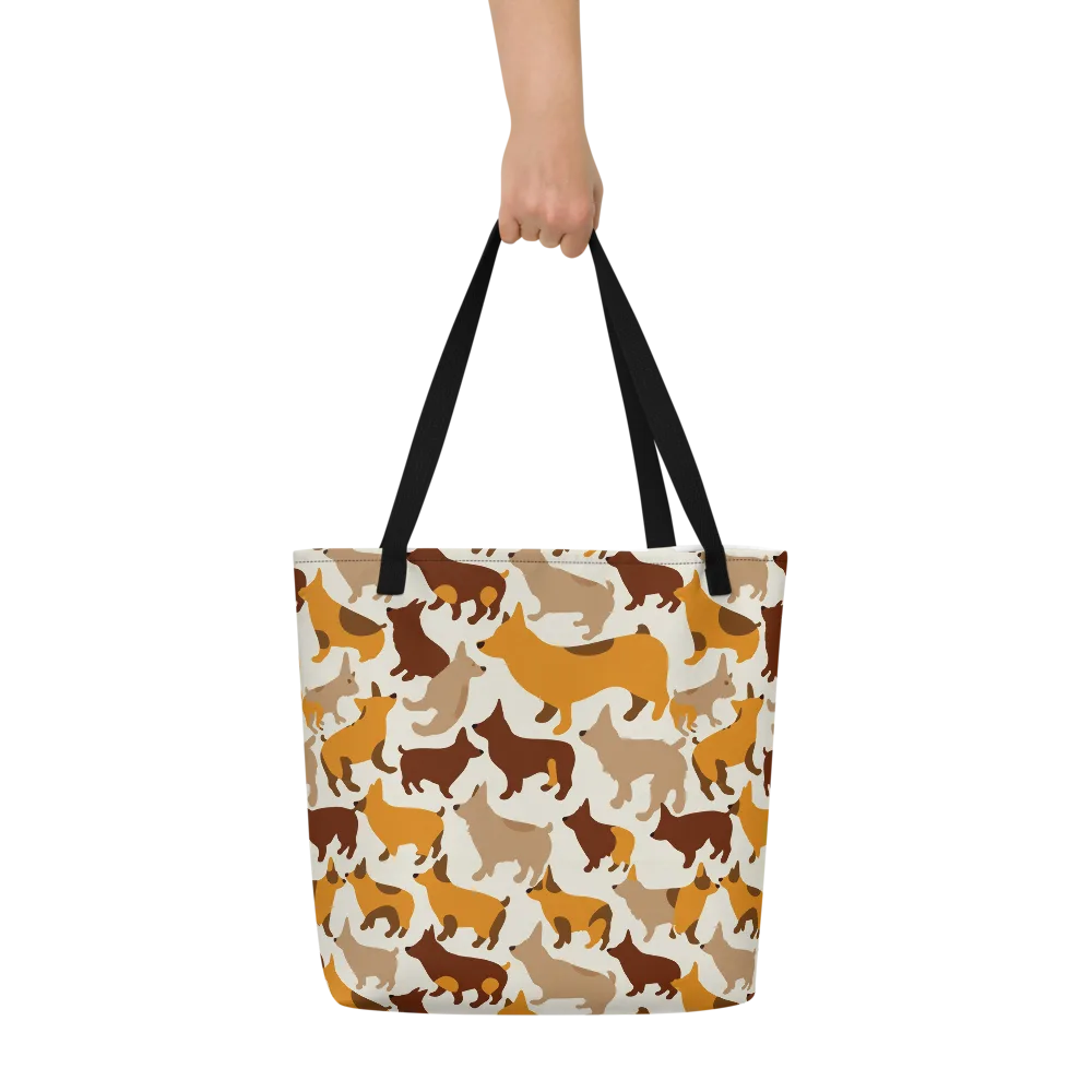 Russet Romp on Large Tote Bag W/ Pocket — Front