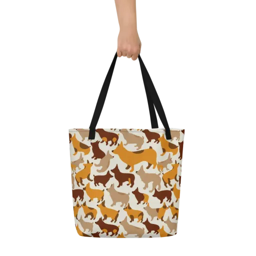 Russet Romp on a Large Tote Bag W/ Pocket