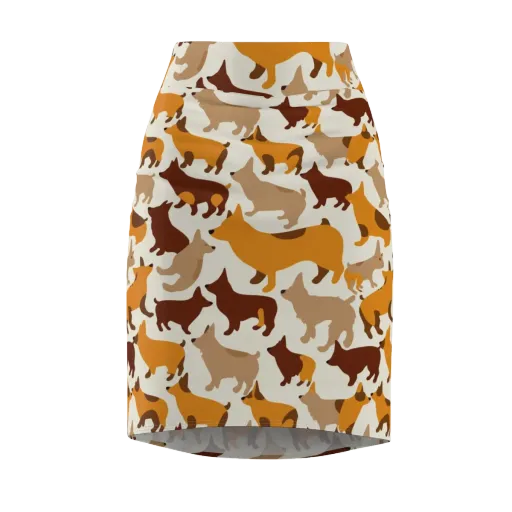 Russet Romp on a Pencil Skirt