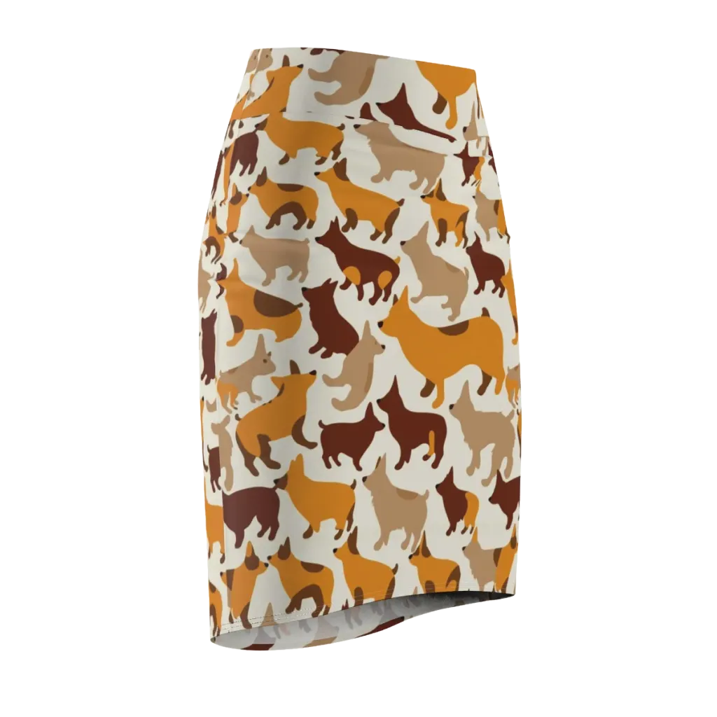 Russet Romp on Pencil Skirt — Front Side