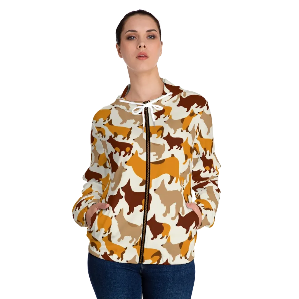 Russet Romp on Women's Full-Zip Hoodie — Front On Person