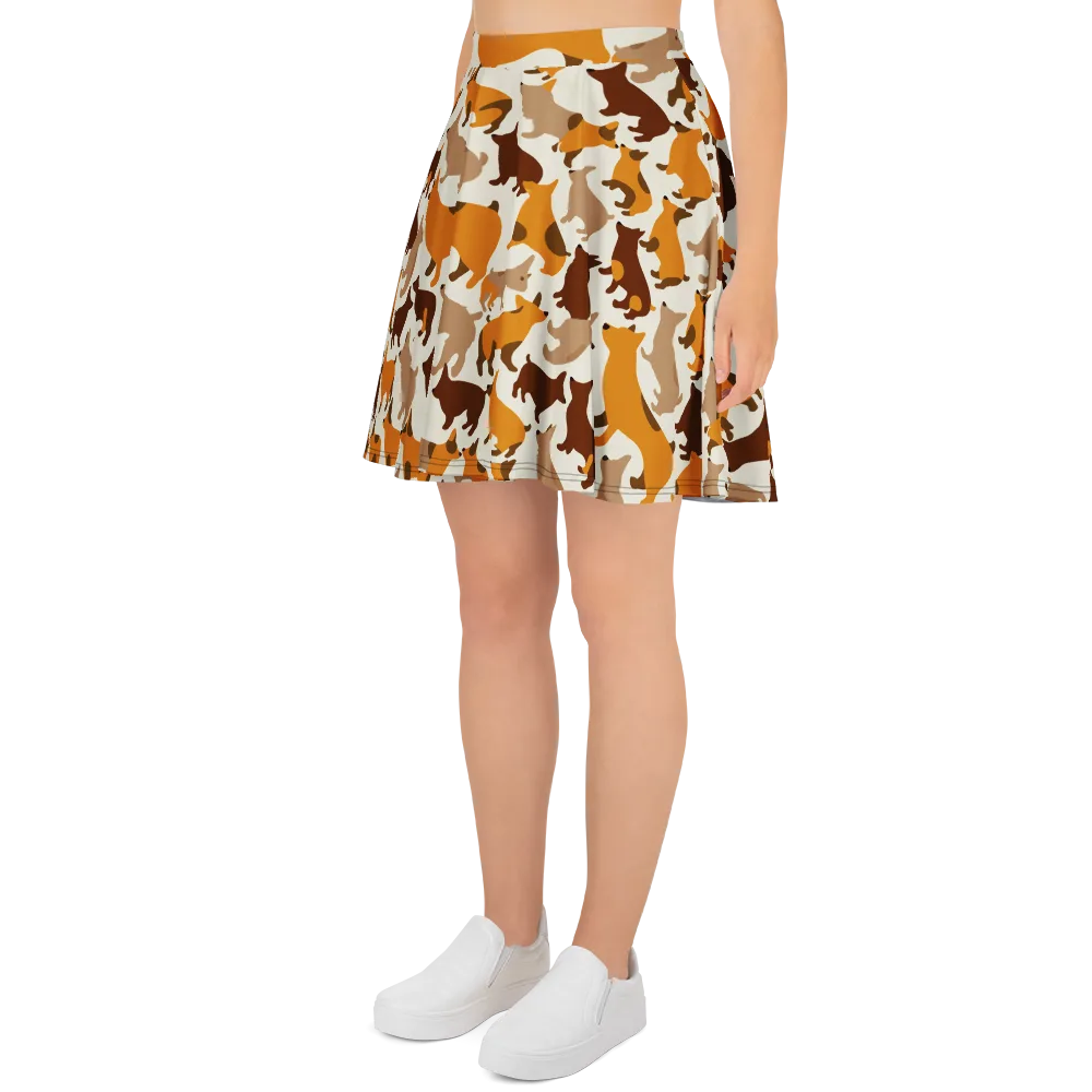Russet Romp on Skater Skirt — Left