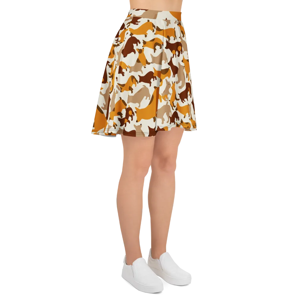 Russet Romp on Skater Skirt — Right