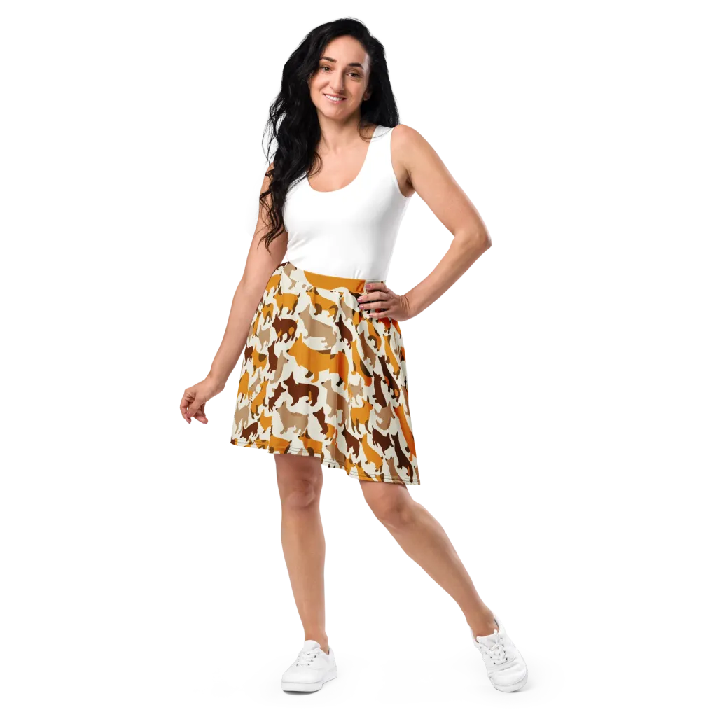 Russet Romp on Skater Skirt — Front