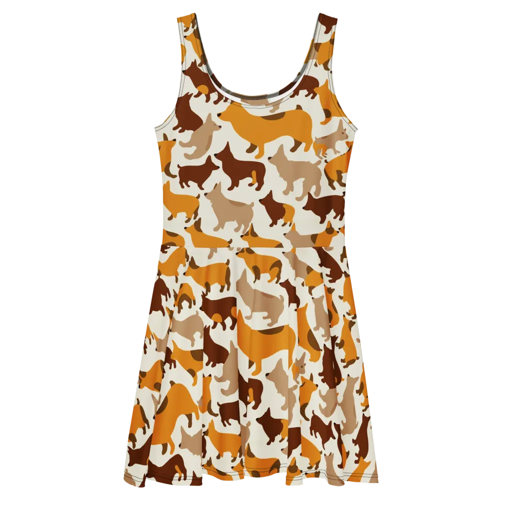 Russet Romp on Skater Dress — Front