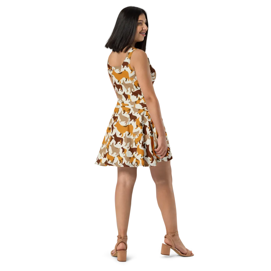Russet Romp on Skater Dress — Right