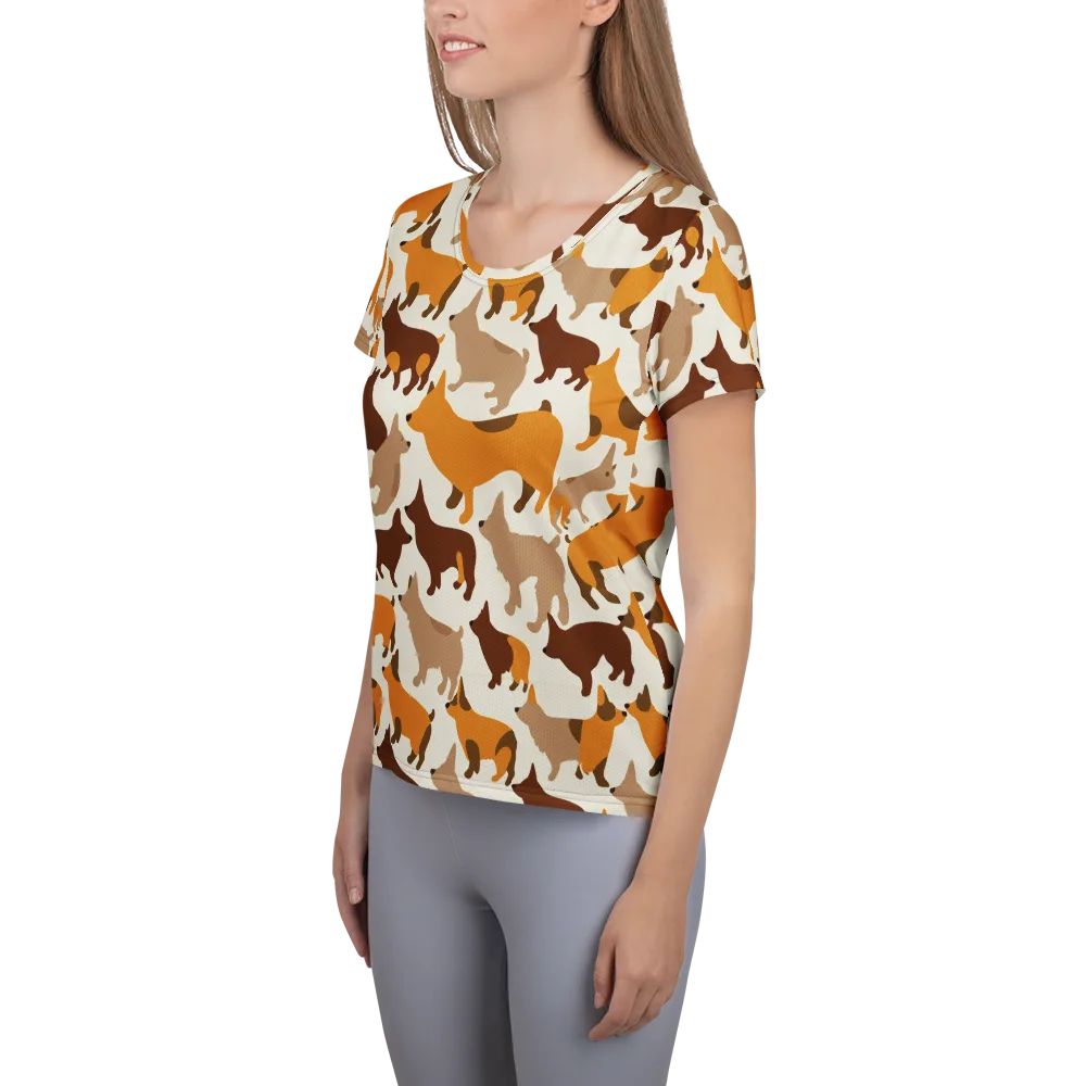 Russet Romp on Women's Athletic T-Shirt — Left