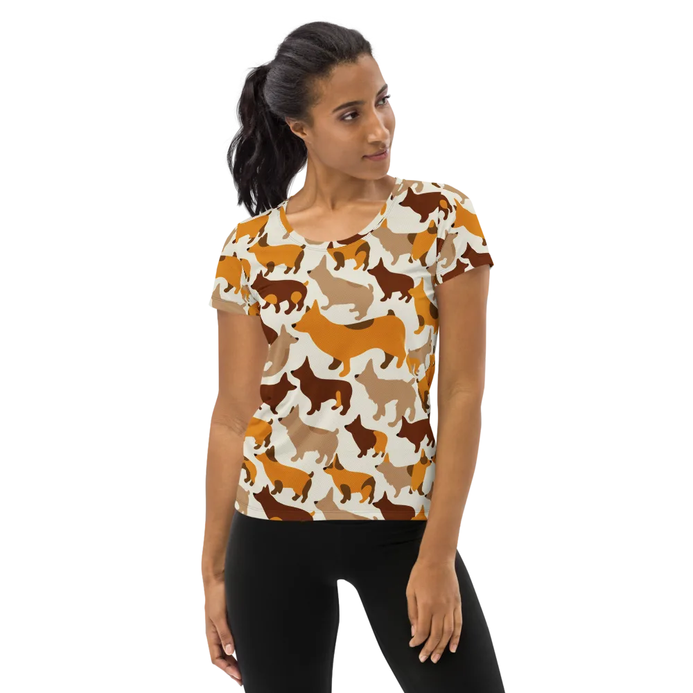 Russet Romp on Women's Athletic T-Shirt — Front