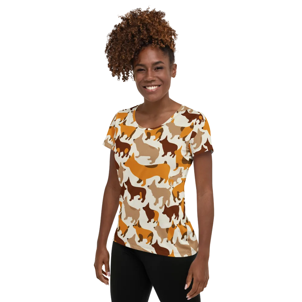 Russet Romp on Women's Athletic T-Shirt — Left