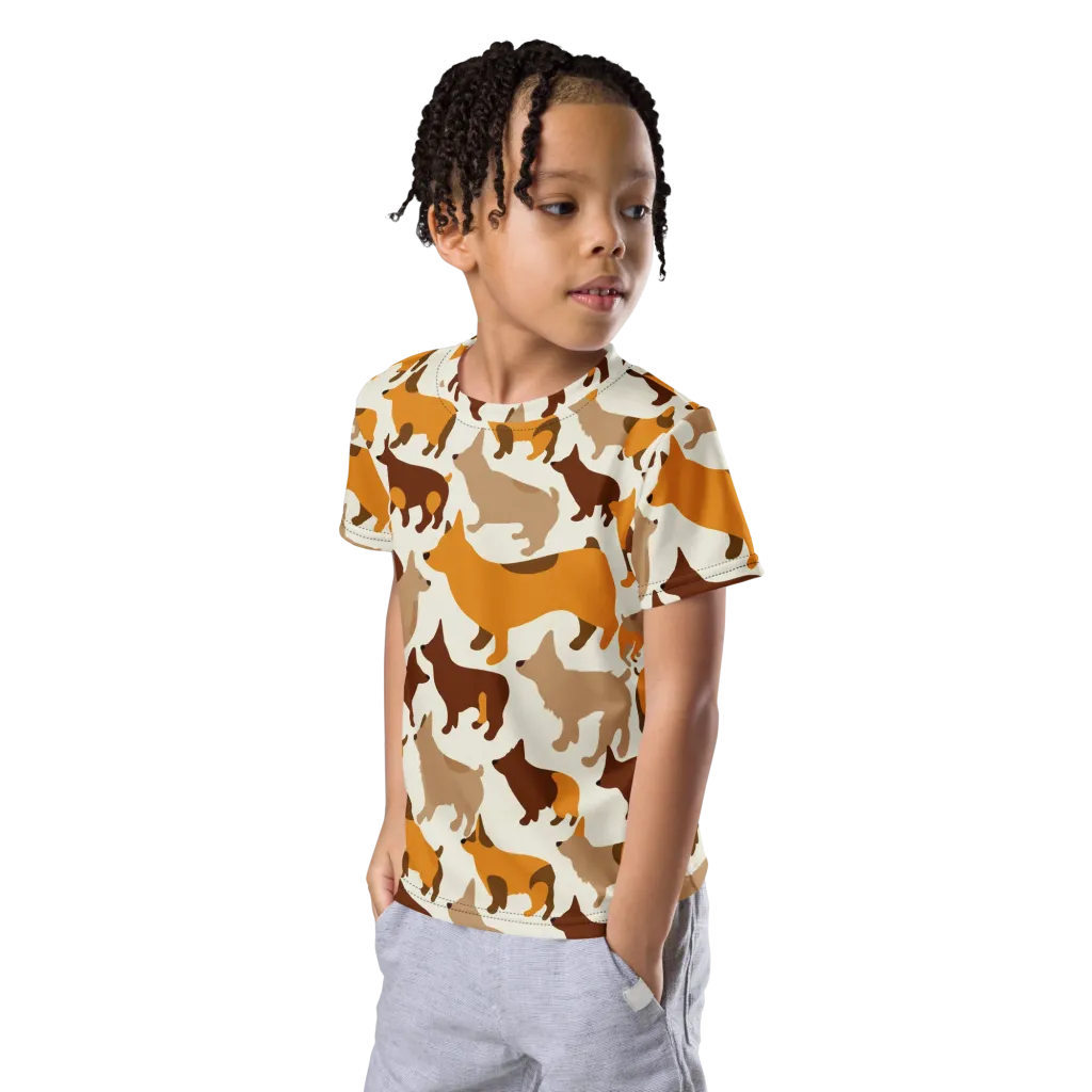 Russet Romp on Kids Crew Neck T-Shirt — Left Front