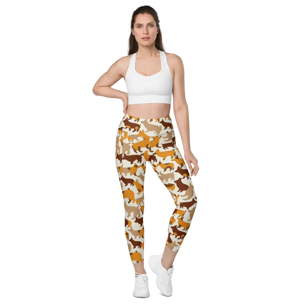 Russet Romp on Leggings with Pockets — Front
