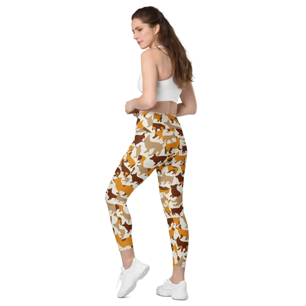 Russet Romp on Leggings with Pockets — Left Back