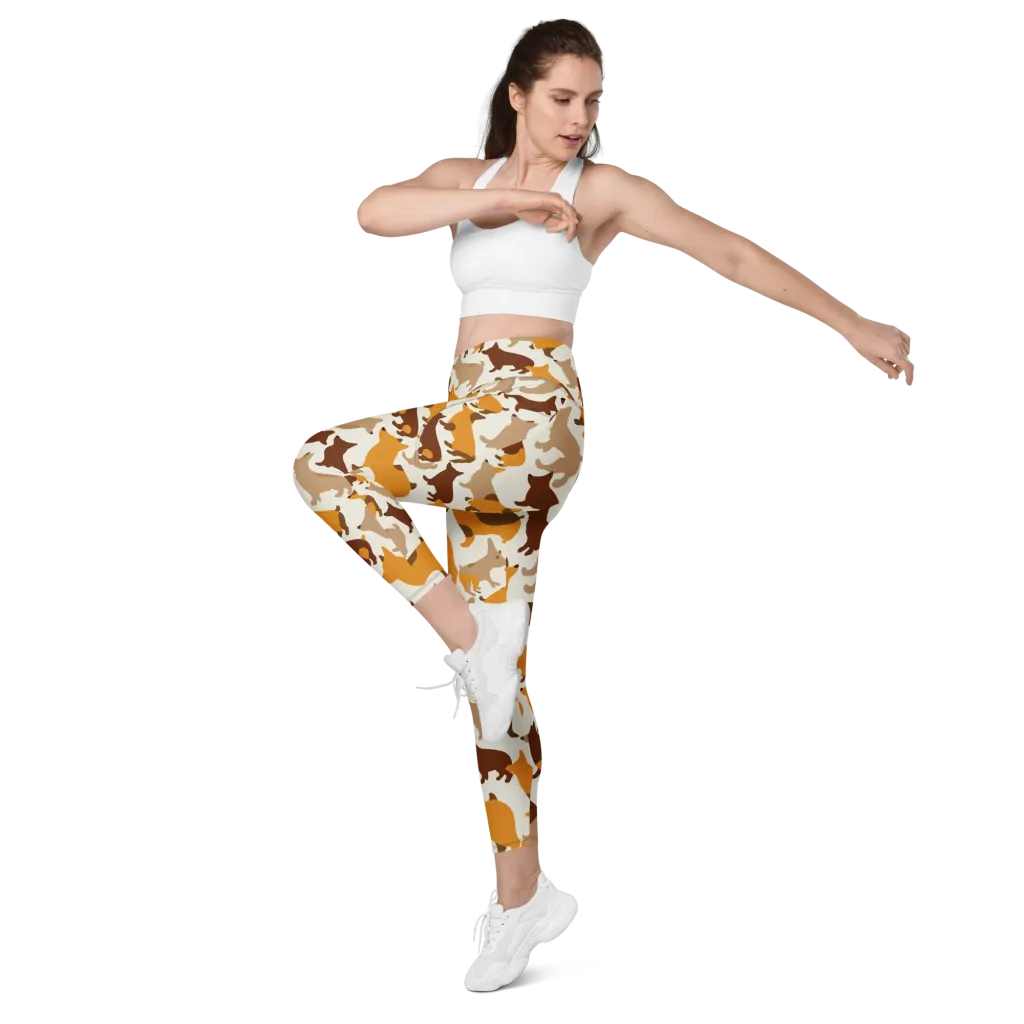 Russet Romp on Leggings with Pockets — Left Front