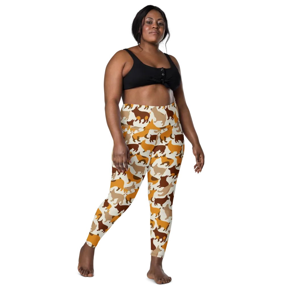 Russet Romp on Leggings with Pockets — Front