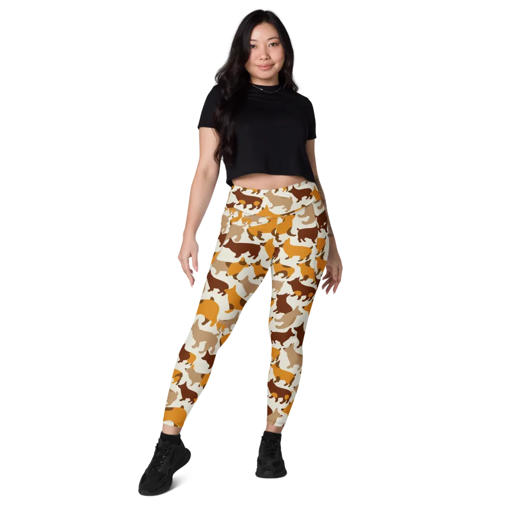 Russet Romp on Leggings with Pockets — Front