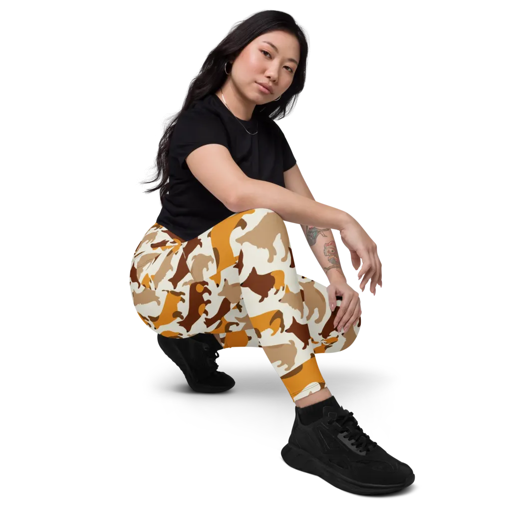 Russet Romp on Leggings with Pockets — Right Front