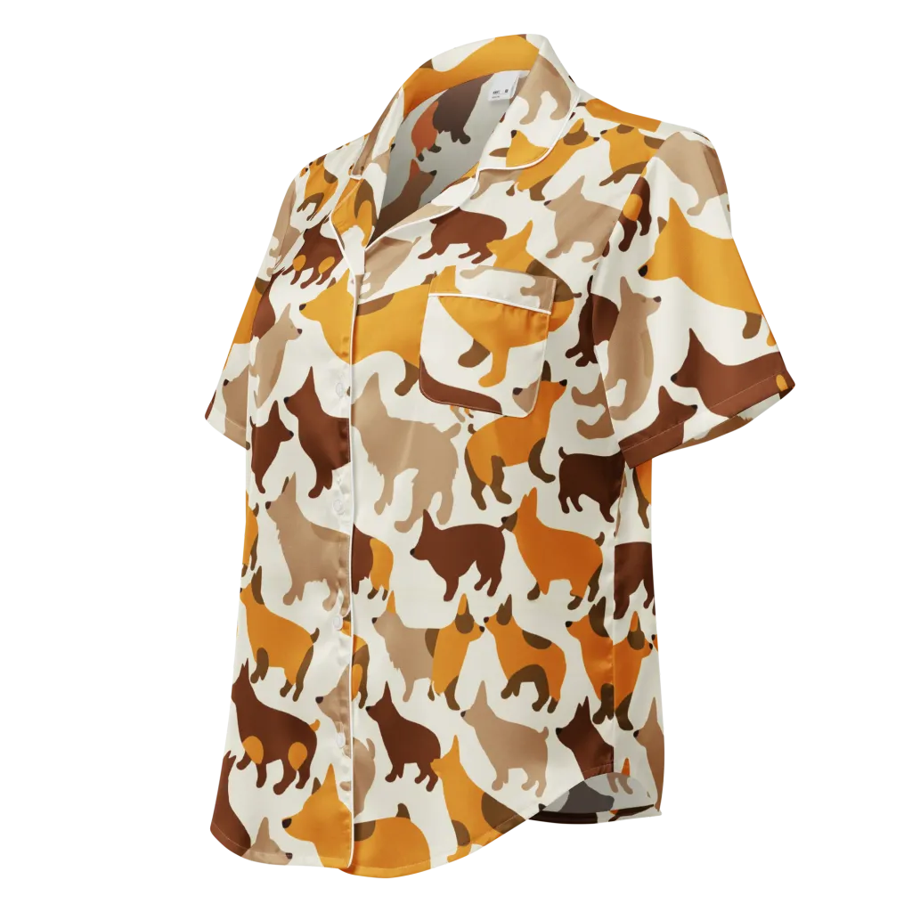 Russet Romp on Women's Short Sleeve Pajama Top — Left Front