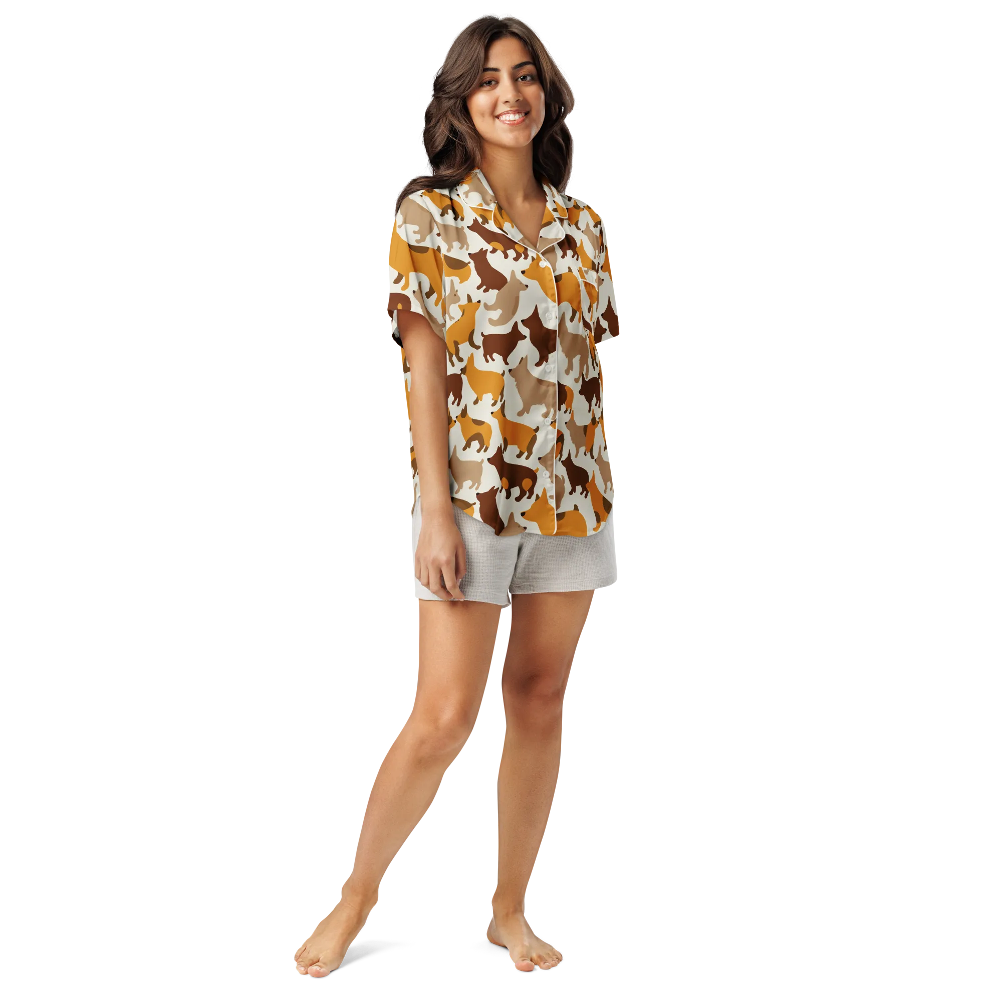 Russet Romp on Women's Short Sleeve Pajama Top — Front