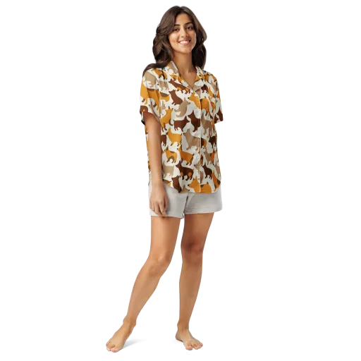 Russet Romp on a Women's Short Sleeve Pajama Top