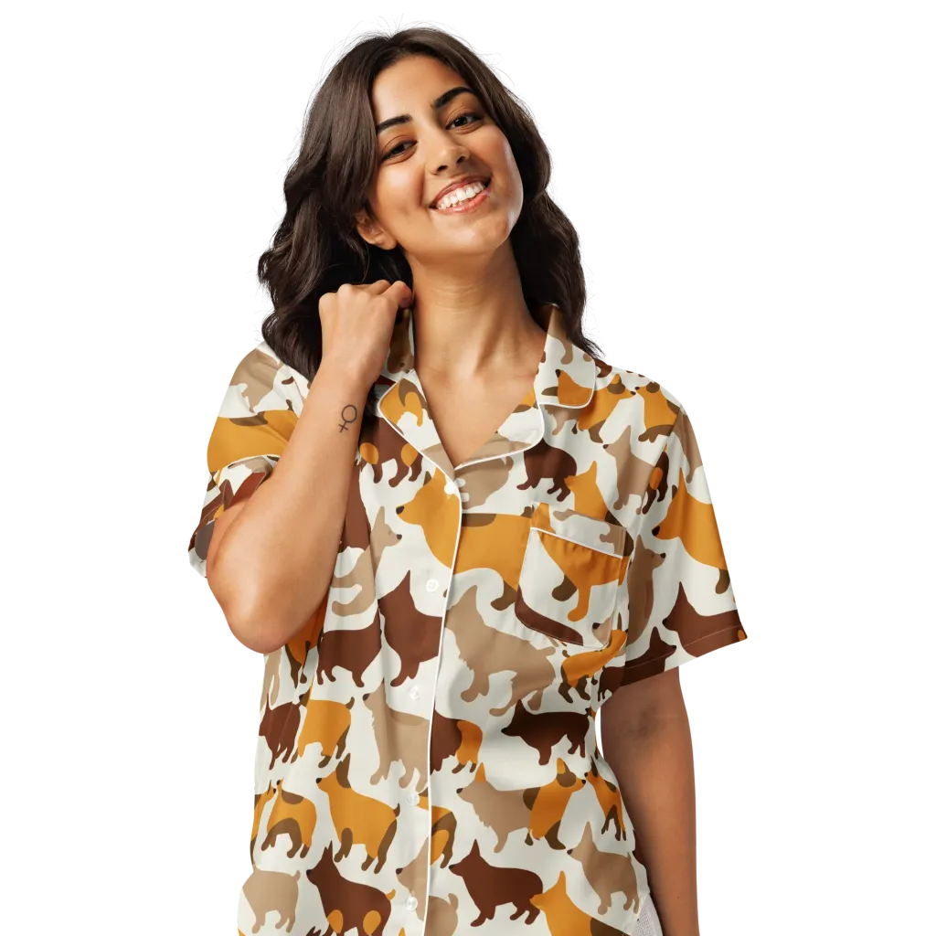 Russet Romp on Women's Short Sleeve Pajama Top — Front