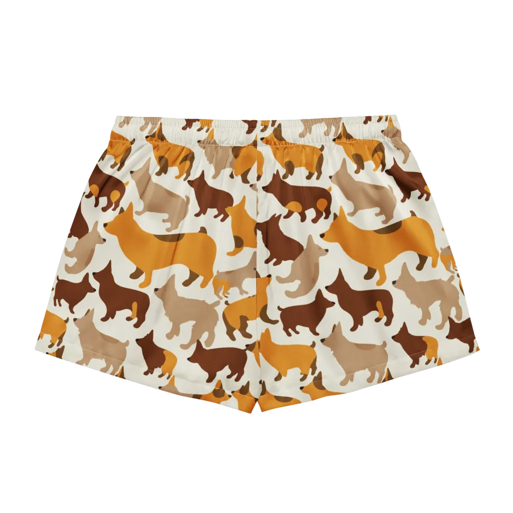 Russet Romp on Women's Pajama Shorts — Back