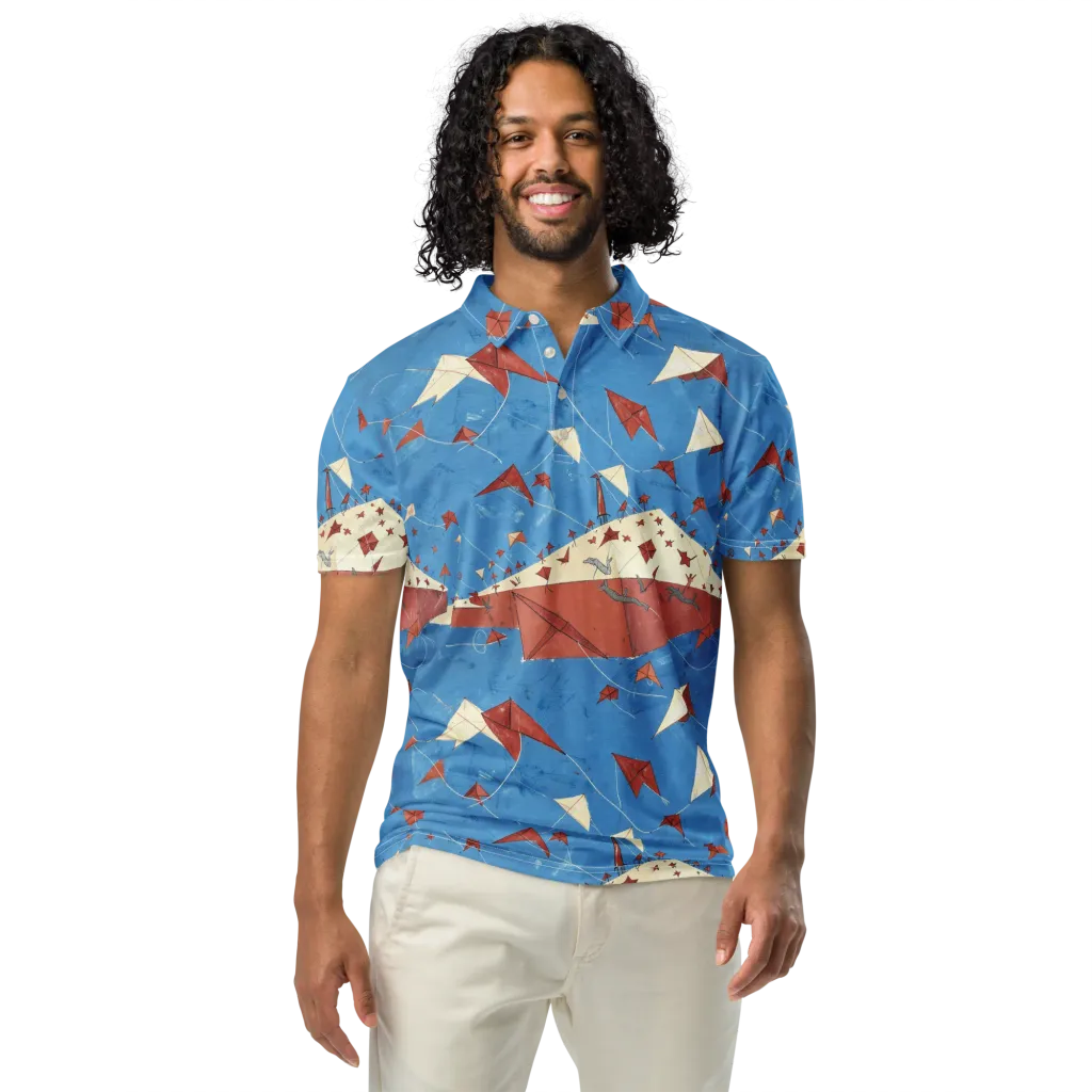 Kite Harbor on Men's Slim Fit Polo Shirt — Front