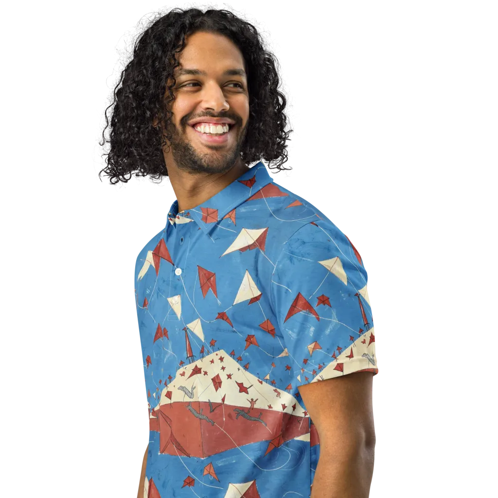 Kite Harbor on Men's Slim Fit Polo Shirt — Left Front