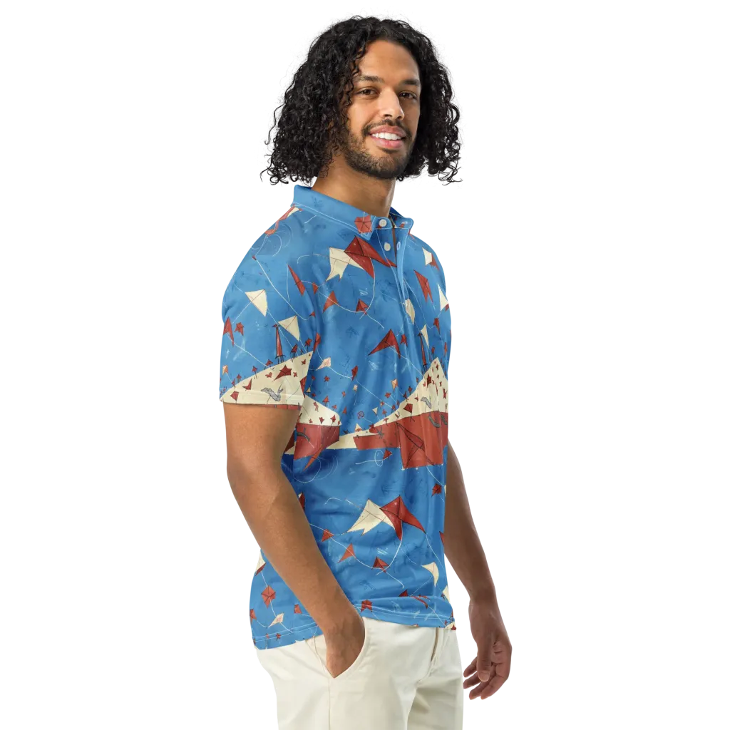 Kite Harbor on Men's Slim Fit Polo Shirt — Right Front