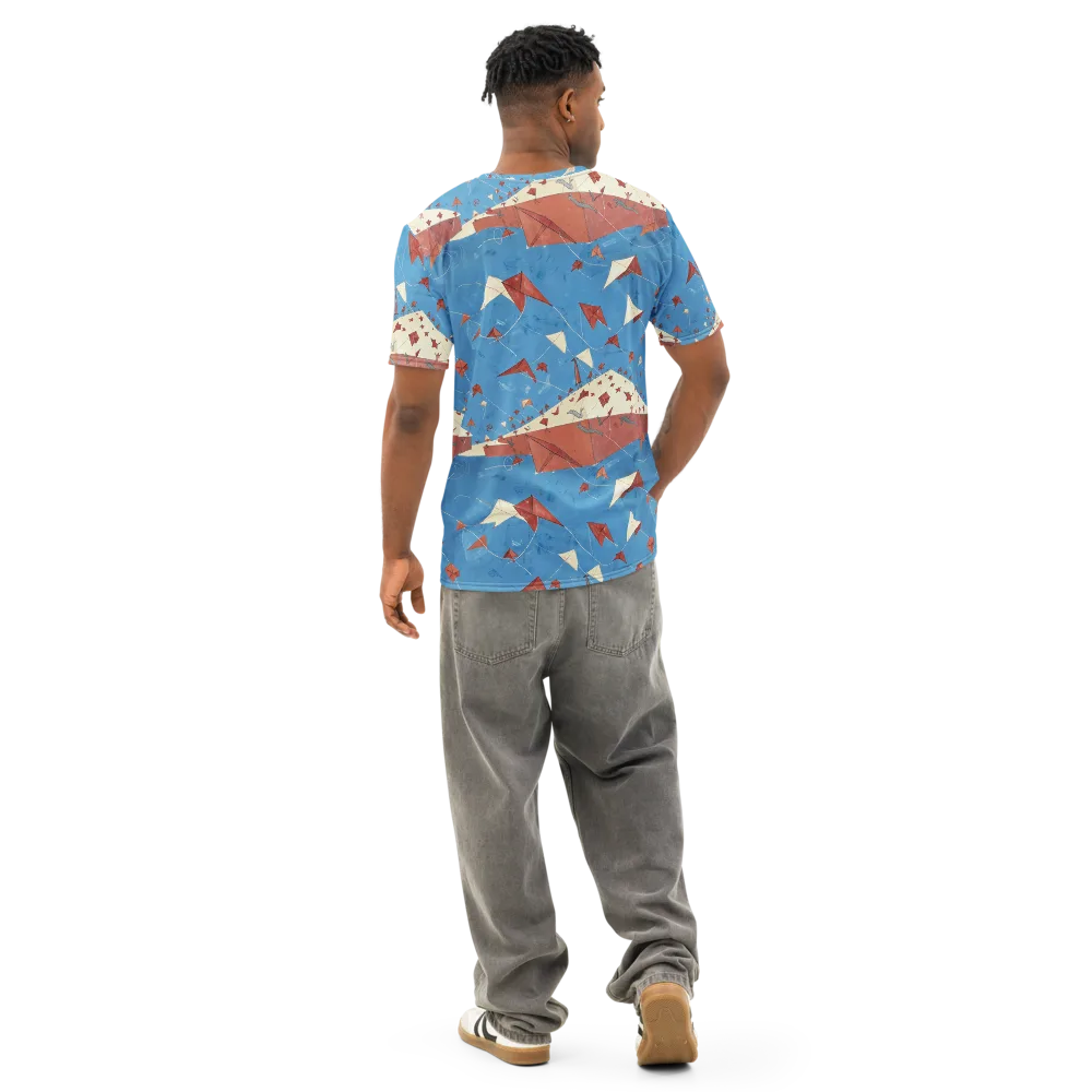 Kite Harbor on Men's Cotton Crew Neck T-Shirt — Back