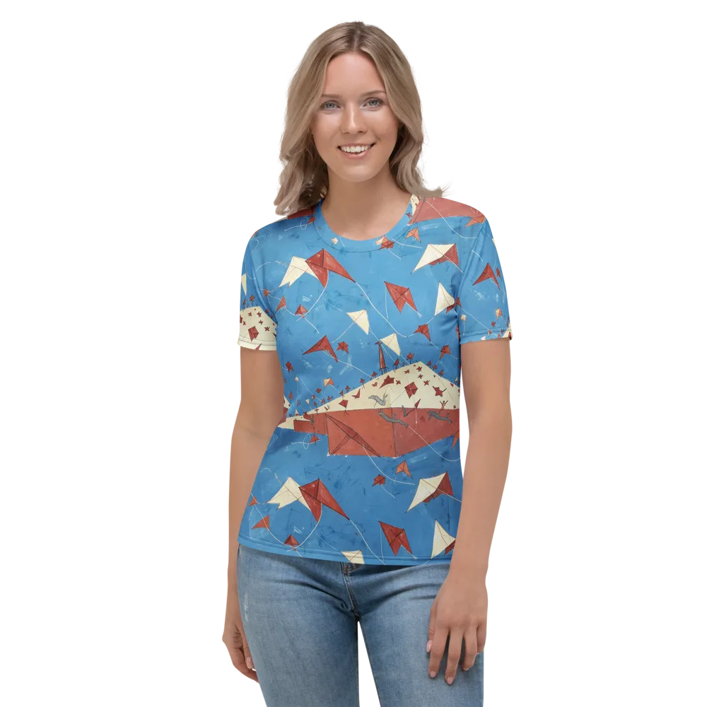 Kite Harbor on Women's Crew Neck T-Shirt — Front