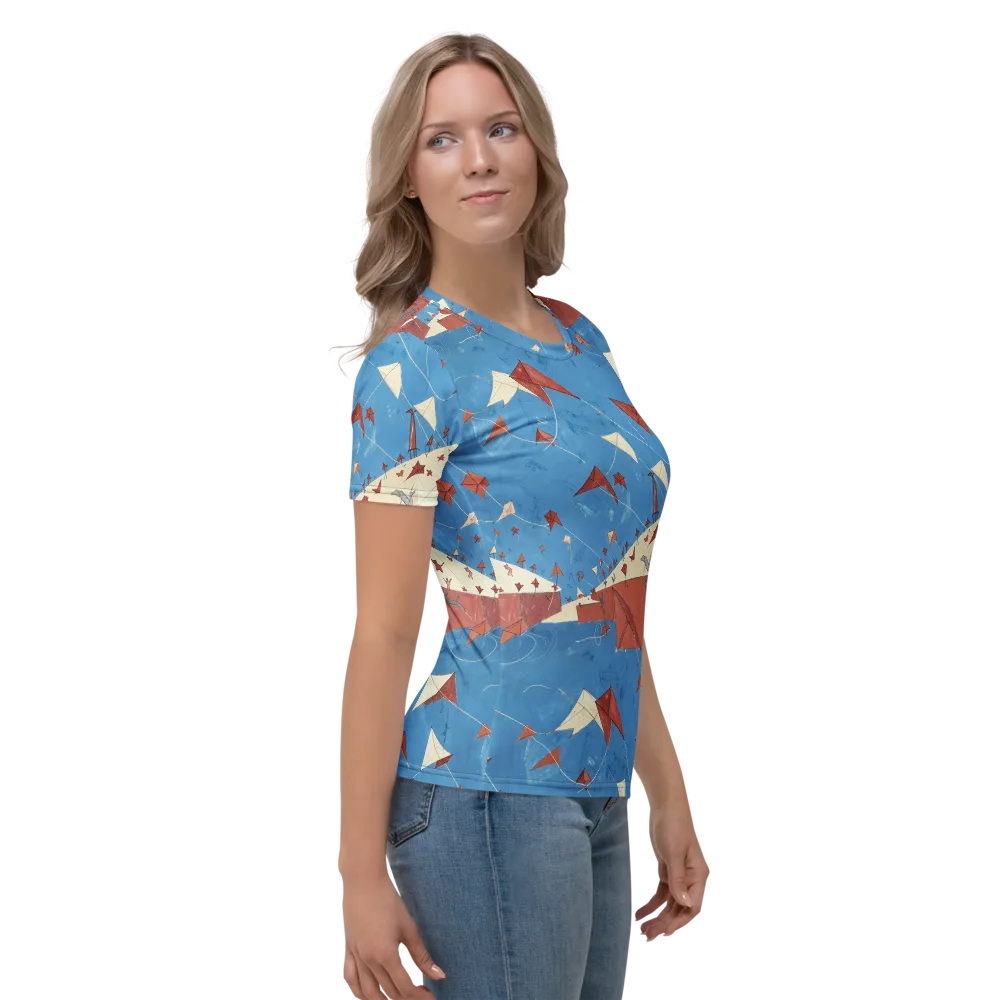 Kite Harbor on Women's Crew Neck T-Shirt — Right
