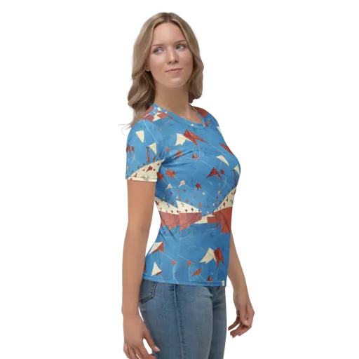 Kite Harbor on a Women's Crew Neck T-Shirt