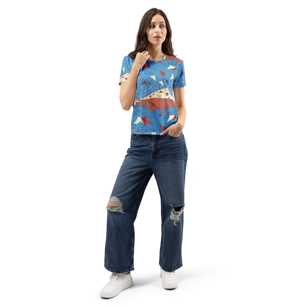 Kite Harbor on Women's Crew Neck T-Shirt — Front