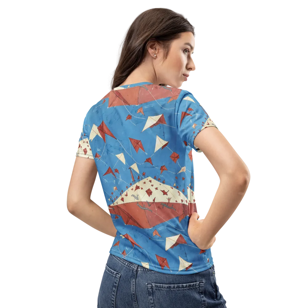 Kite Harbor on Women's Crew Neck T-Shirt — Back